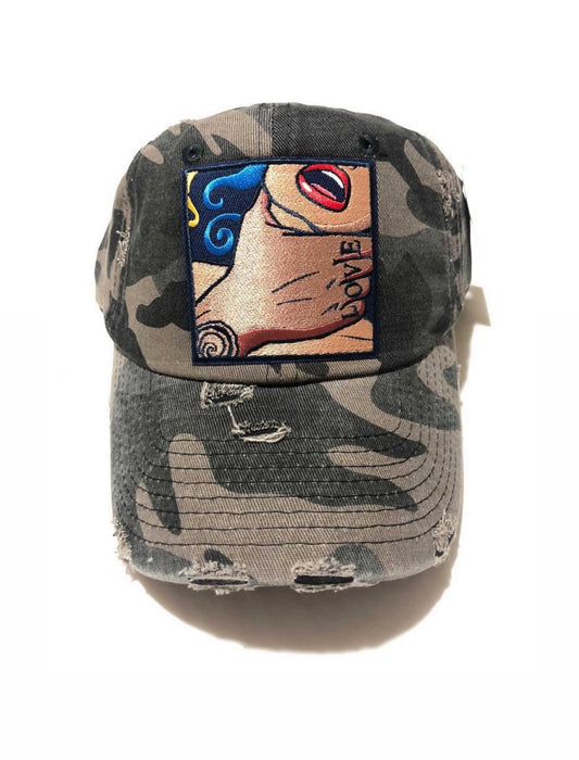 “New” Faded Black Army Fatigue LOVE Dad Hat