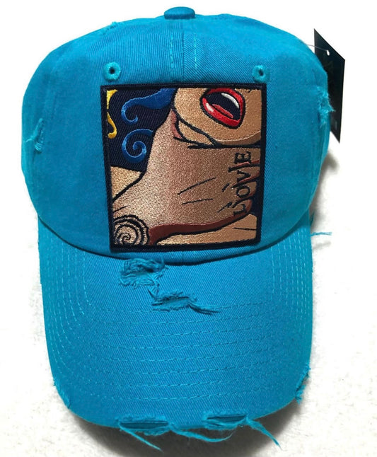 Aqua Blue LOVE Dad Hat